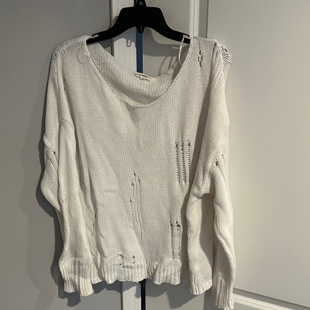 Eesome Off-the-Shoulder White Sweater